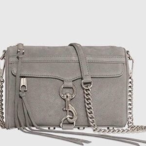 Rebecca Minkoff Gray Crossbody Bag with Chain Strap and Tassels